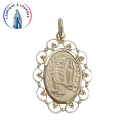 Médaille Apparition NGL plaqué or 3MIC OVALE DENTELLE
