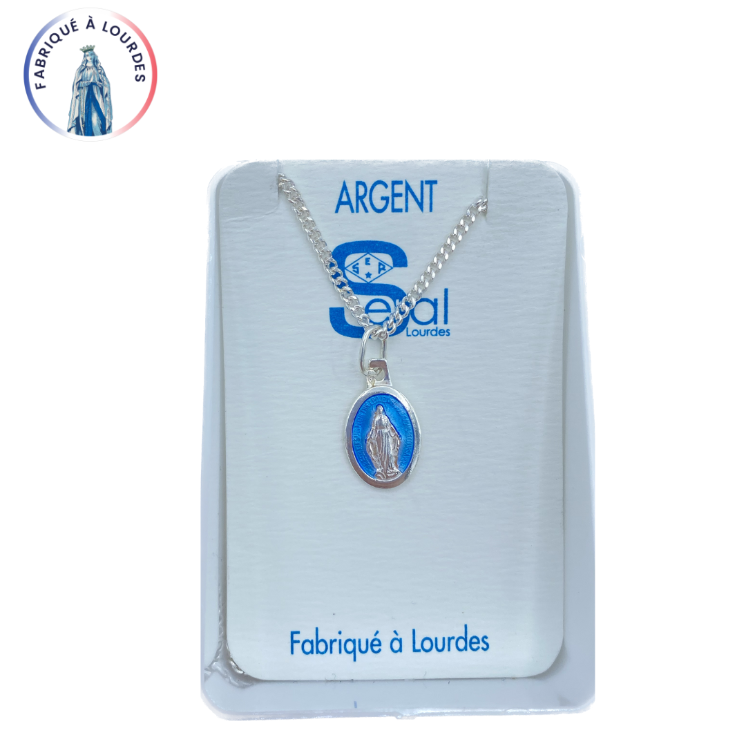 SERAL Médaille Miraculeuse Ovale 17 Mm Argentée - Bijou De Foi Et Protection