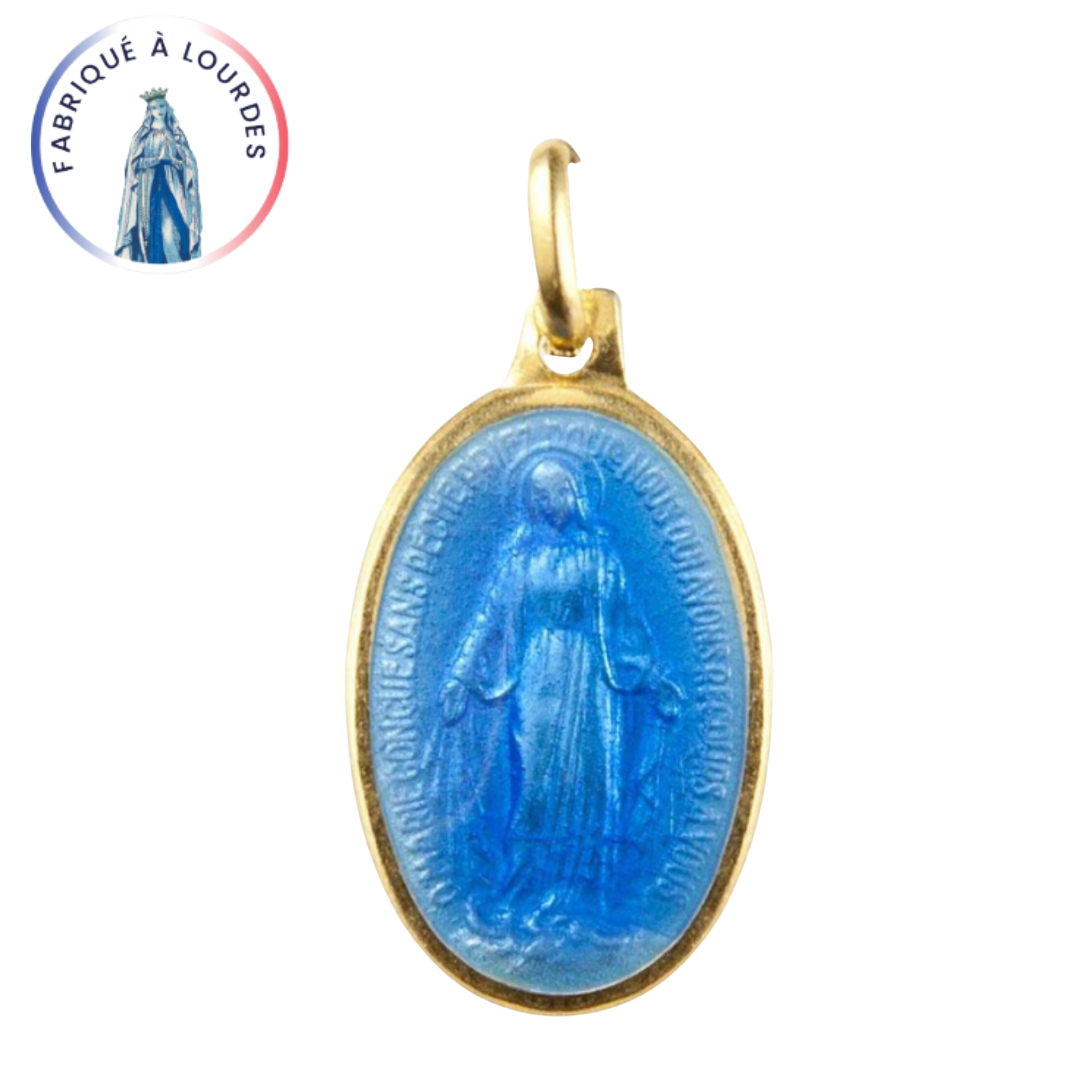 Médaille Miraculeuse, Ovale, Argent Doré 925 & Émail Grand Feu - SERAL I Souvenirs de Lourdes