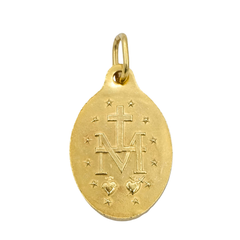 Médaille Miraculeuse, Ovale, Dorée Émail Indigo 1 Face - SERAL I Souvenirs de Lourdes