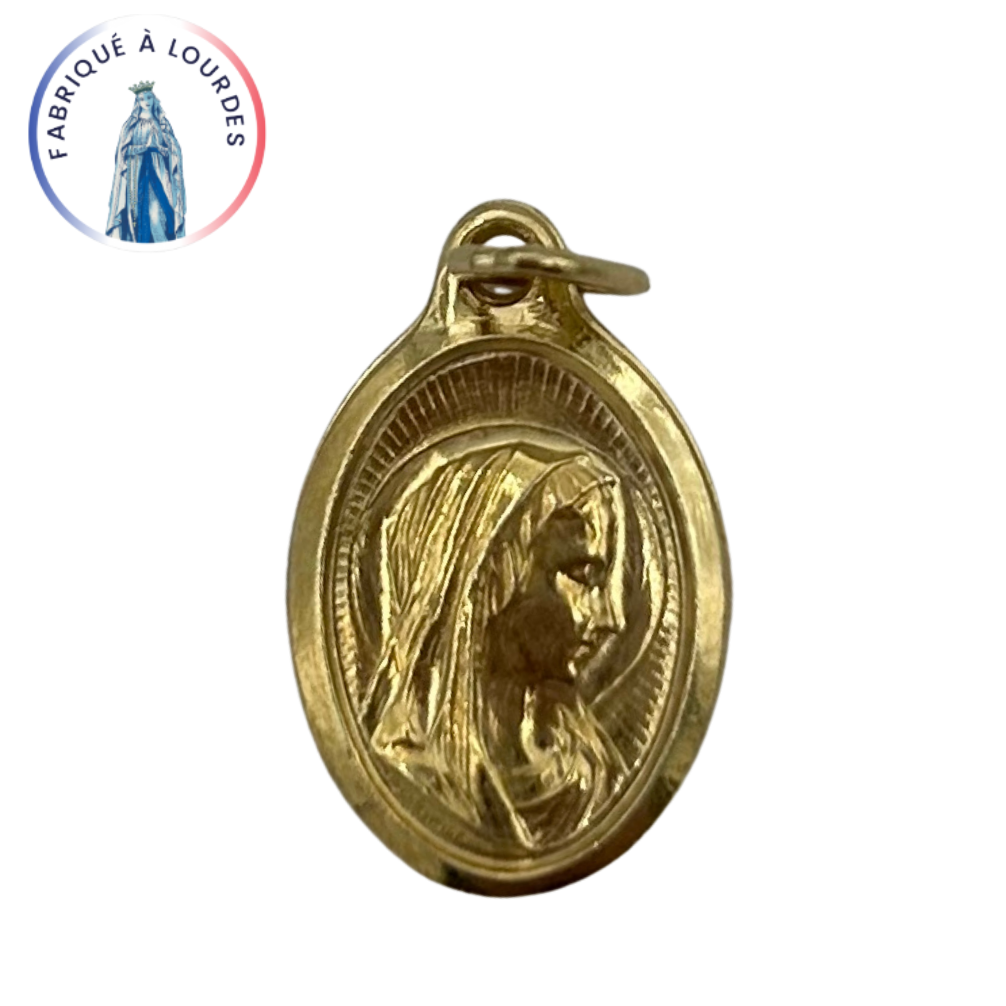 Médaille Vierge dorée ovale - SERAL I Souvenirs de Lourdes
