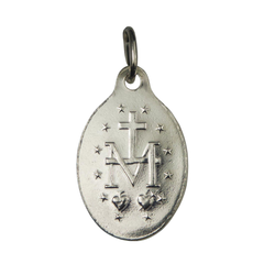 Médaille Miraculeuse, Ovale, Argentée Émail Indigo 1 Face - SERAL I Souvenirs de Lourdes