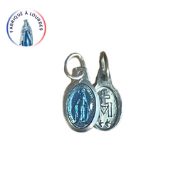 Médaille Miraculeuse, Ovale, Aluminium Émail Couleur - 10 mm
