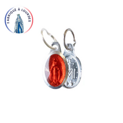 Médaille Miraculeuse, Ovale, Aluminium Émail Couleur - 10 mm