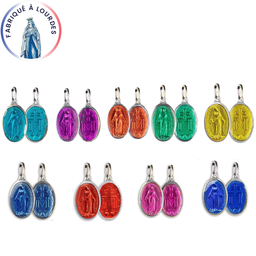 Lot de 9 Médailles Miraculeuses, Ovale, Aluminium - 17 mm - SERAL I Souvenirs de Lourdes