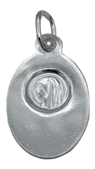 Médaille apparition ovale argentée 20x13 mm