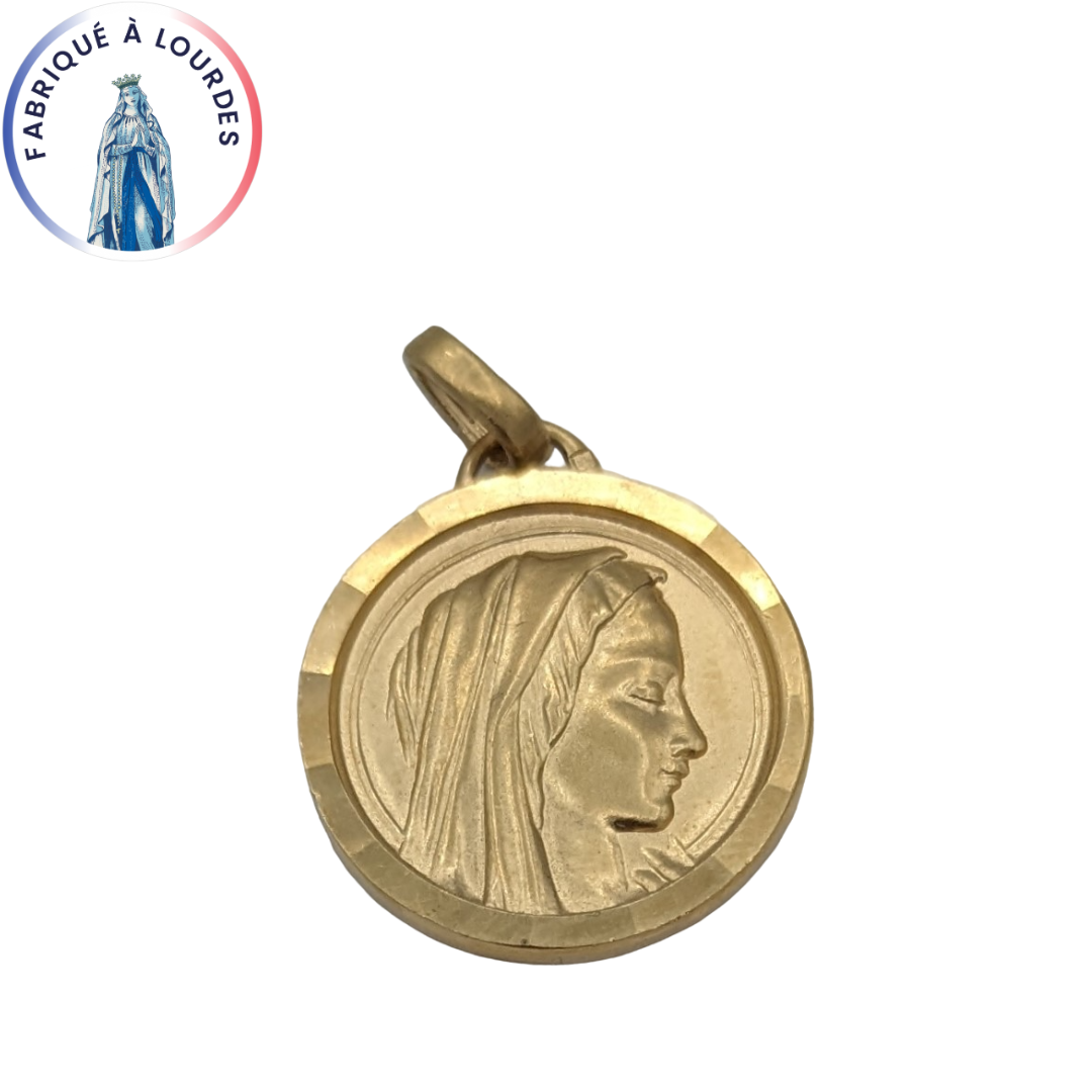 Médaille Vierge Ronde en plaqué or 20mm