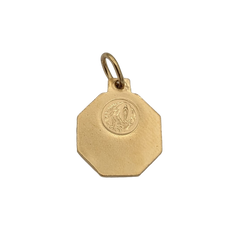 Médaille vierge plaquée or octogonale - 15mm