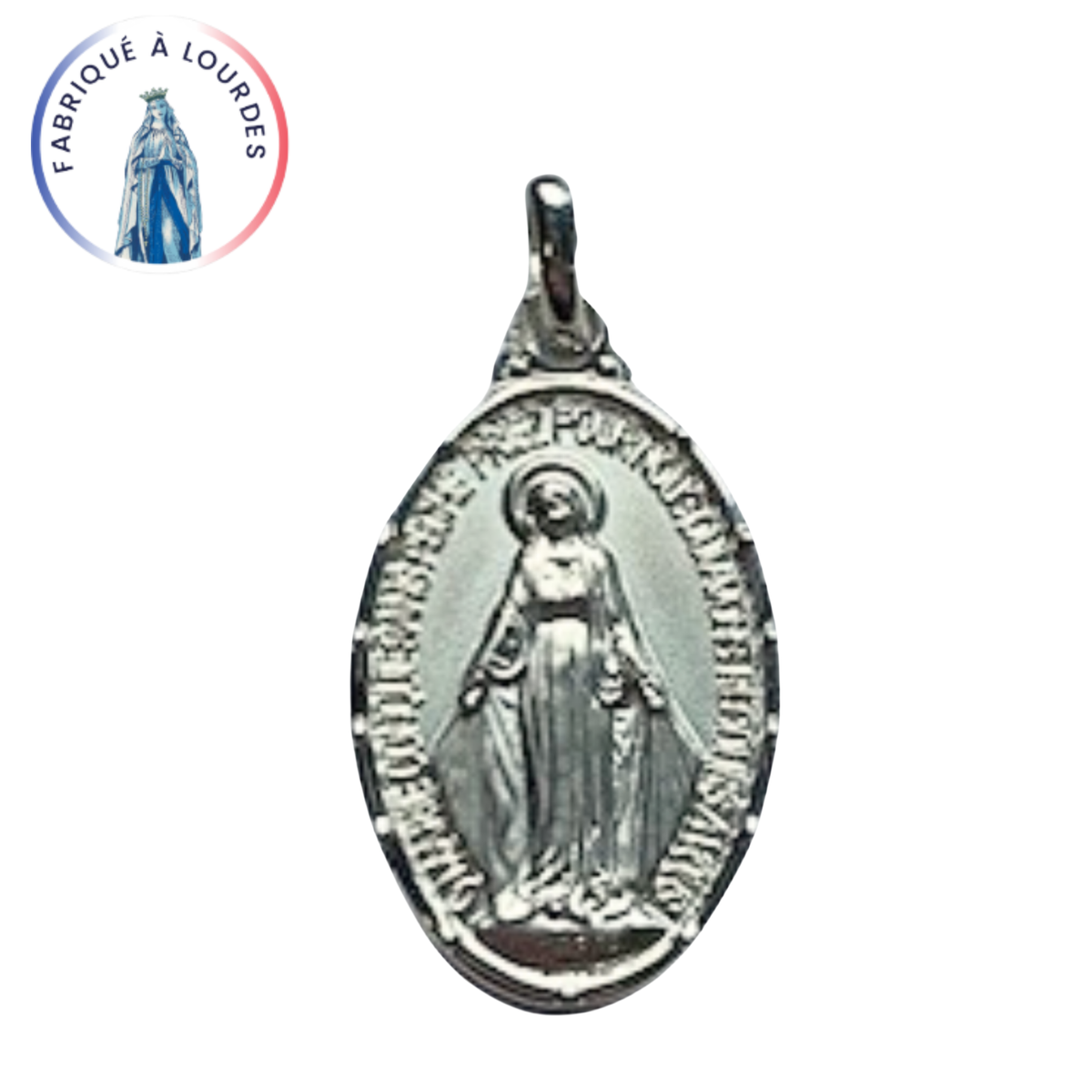 Médaille Miraculeuse, Ovale 12 points, Argent 925/000 - 20 mm - SERAL I Souvenirs de Lourdes