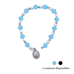 Bracelet sur élastique cristal et perle couleurs au choix
