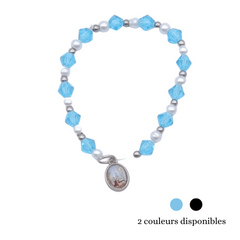 Pulsera en cristal elástico y perlas colores a elegir (precio unitario)