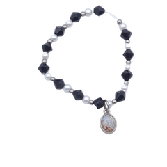 Bracciale con cristalli elastici e colori di perle a scelta (prezzo unitario)