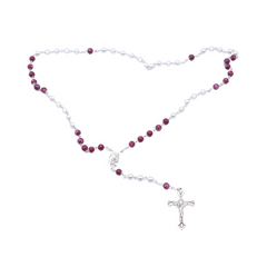 Bead rosary - amethyst glass paste