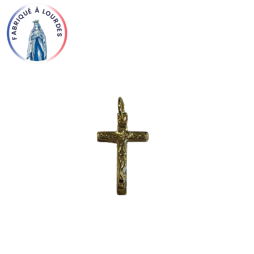 Croix en plaqué or Christ 20x11