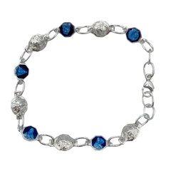 Bracelet dizaine en argent (en forme de roses)