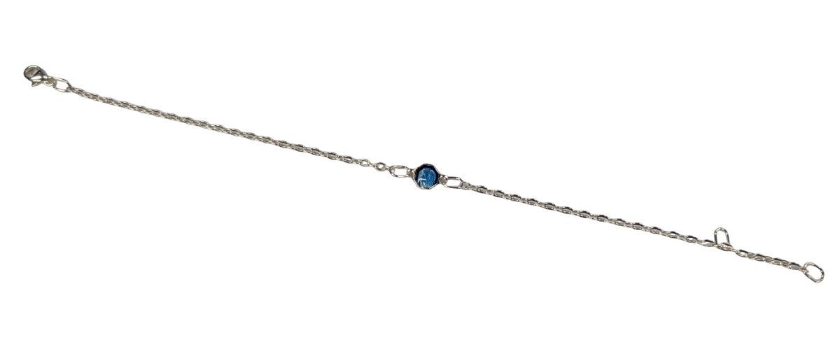 Bracelet argent avec médaille - 6 mm