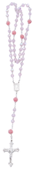 Rosario di cristallo pater rosa da 6 mm in scatola di colori a scelta (prezzo unitario)