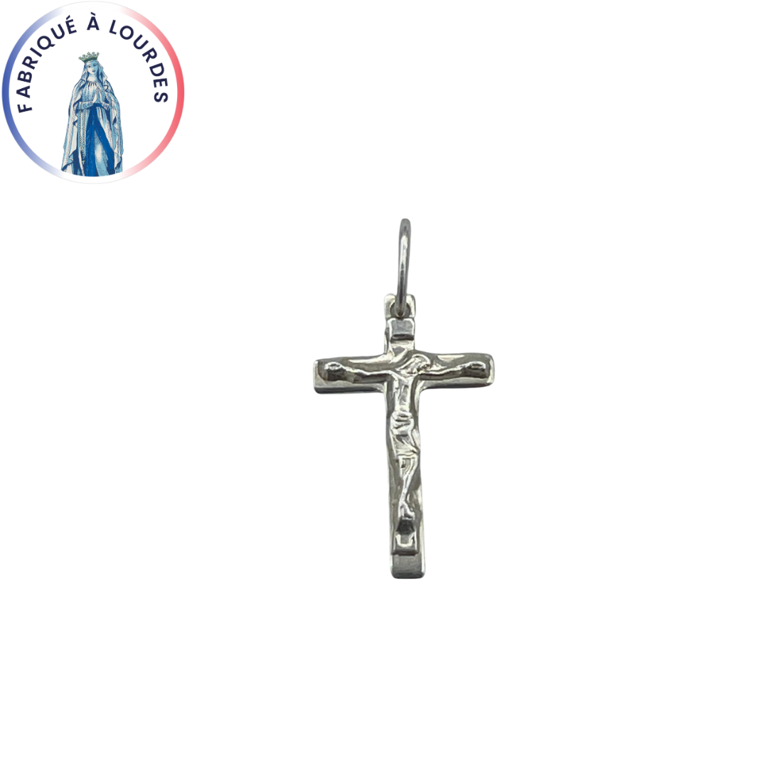 Cross, with Christ, silver, polished, 20x11 mm