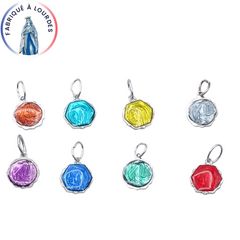 LOT of 4 Virgin Aluminum Medals enamel color hexagonal 8mm. Color of your choice (price for 4)