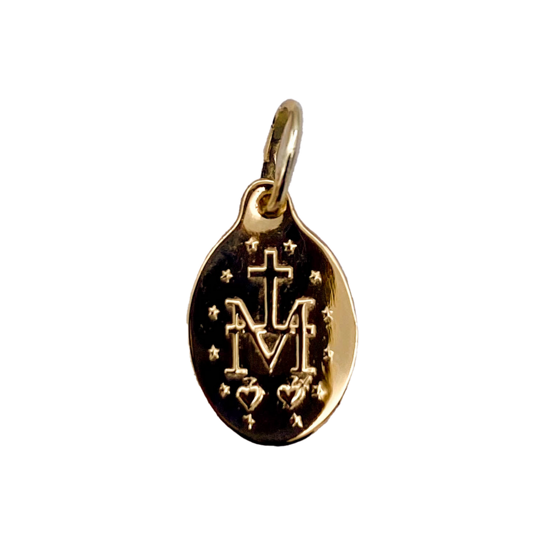 Médaille Miraculeuse De Lourdes - 12 Mm - Laiton Doré Et émail - Fabriquée En France - Cadeau Religieux - 7