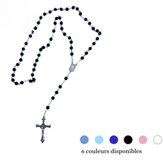 Glass rosary 6mm dark blue