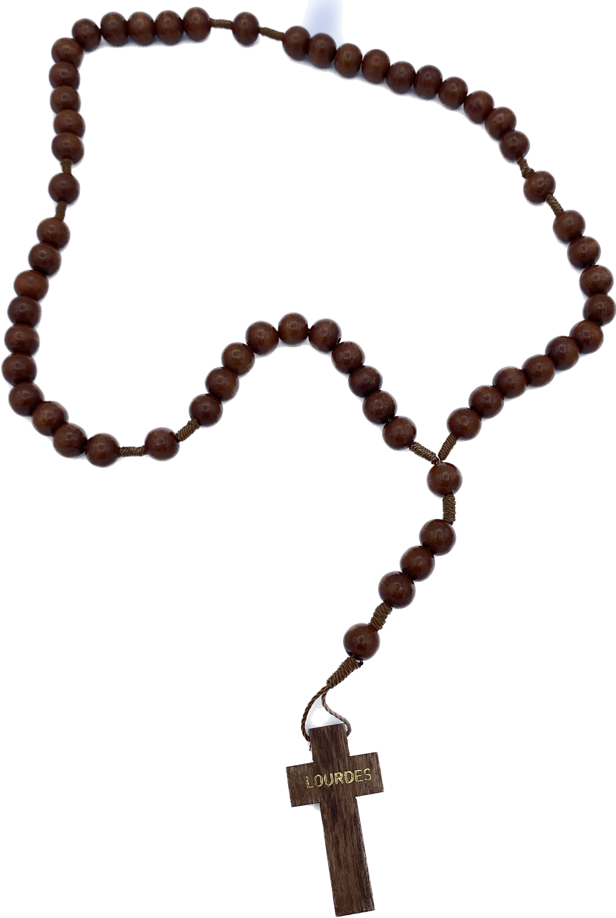 WOODEN ROSARY ON 8MM HEAVY ROPE