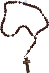 WOODEN ROSARY ON 8MM HEAVY ROPE