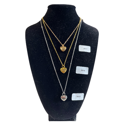 Collier, Chaîne, Pendentif en Coeur "Lourdes", 3 Finitions (au choix) - SERAL I Souvenirs de Lourdes