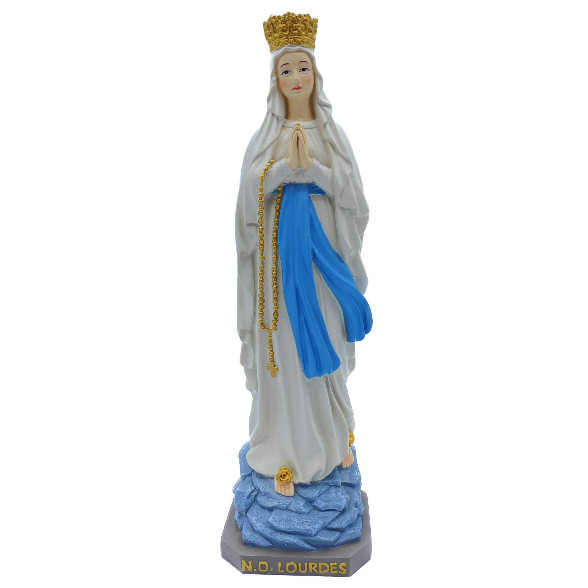 Statue de la Vierge Notre Dame de Lourdes Couronnée, Résine, Couleur - 10->40 cm - SERAL I Souvenirs de Lourdes