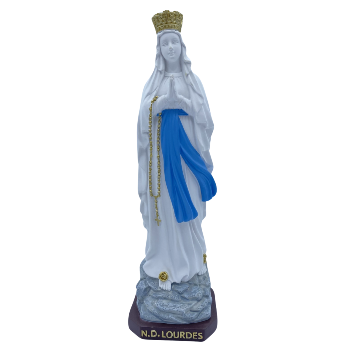 Statue de la Vierge Notre Dame de Lourdes Couronnée, Résine, Blanche - 10->40 cm - SERAL I Souvenirs de Lourdes