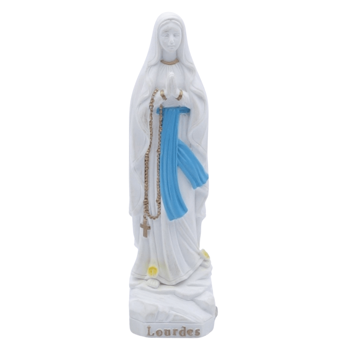 Statue de la Vierge Notre Dame de Lourdes, Résine, Ceinture Bleue - 7->60 cm - SERAL I Souvenirs de Lourdes