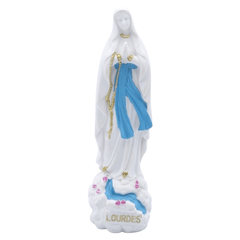 Statue de la Vierge Notre Dame de Lourdes, sur un rocher décorée, Résine, Blanche - 10->42 cm - SERAL I Souvenirs de Lourdes