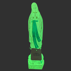 Statue de la Vierge Notre Dame de Lourdes, sur un Socle Octogonal, Résine, Blanche & Lumineuse - 15->30 cm - SERAL I Souvenirs de Lourdes