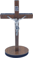 PEQUEÑA cruz de madera sobre base