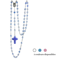 Chapelet métal perles Murano et croix Murano
