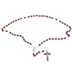 Pater guilloche wooden rosary 6mm black