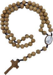15MM WOODEN ROSARY ON ROPE