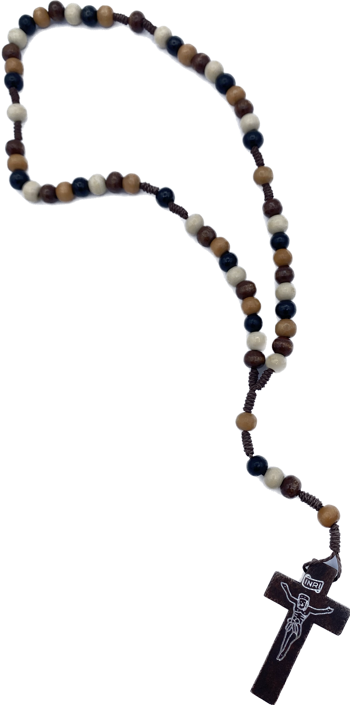 Wooden rope rosary 4 colors mix
