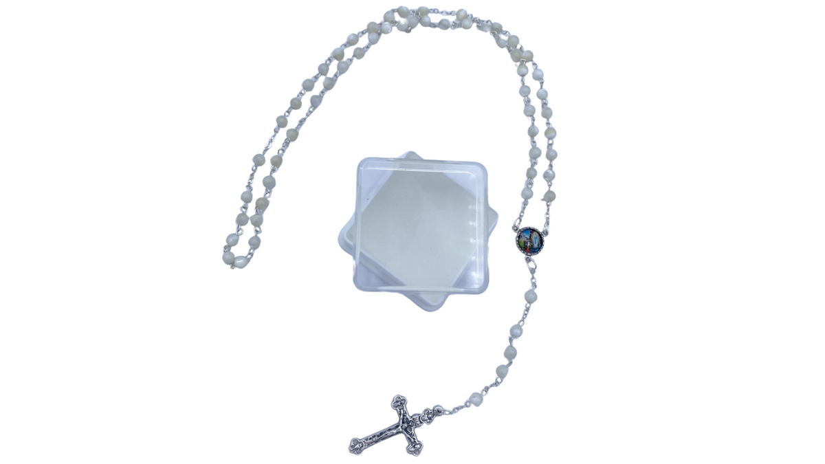 ROUND MOTHER-OF-PEARL ROSARY 5MM