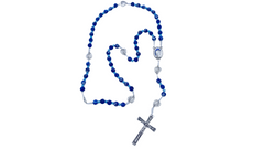 MATCHING BLUE AND WHITE MARBLED PEARL ROSARY