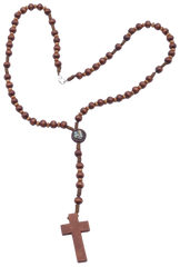 Rosario dell'apparizione in legno con moschettone marrone chiaro o scuro a scelta (prezzo unitario)