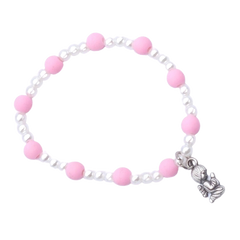 Children's bracelet on elastic assorted colors and color charms of your choice (unit price)