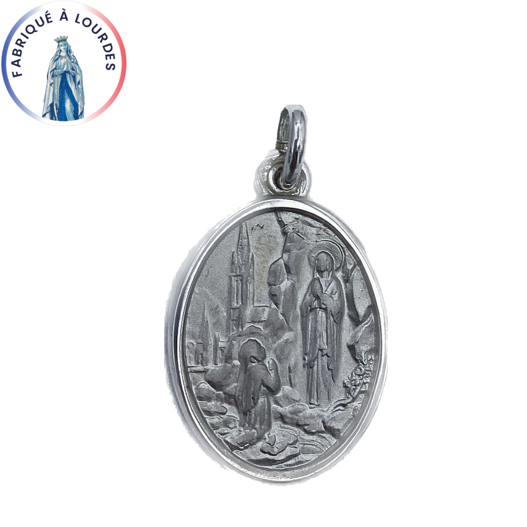 Medaglia Della Vergine Maria Apparizioni Di Lourdes - Grand Modèle, Argento 925 - Foto 5