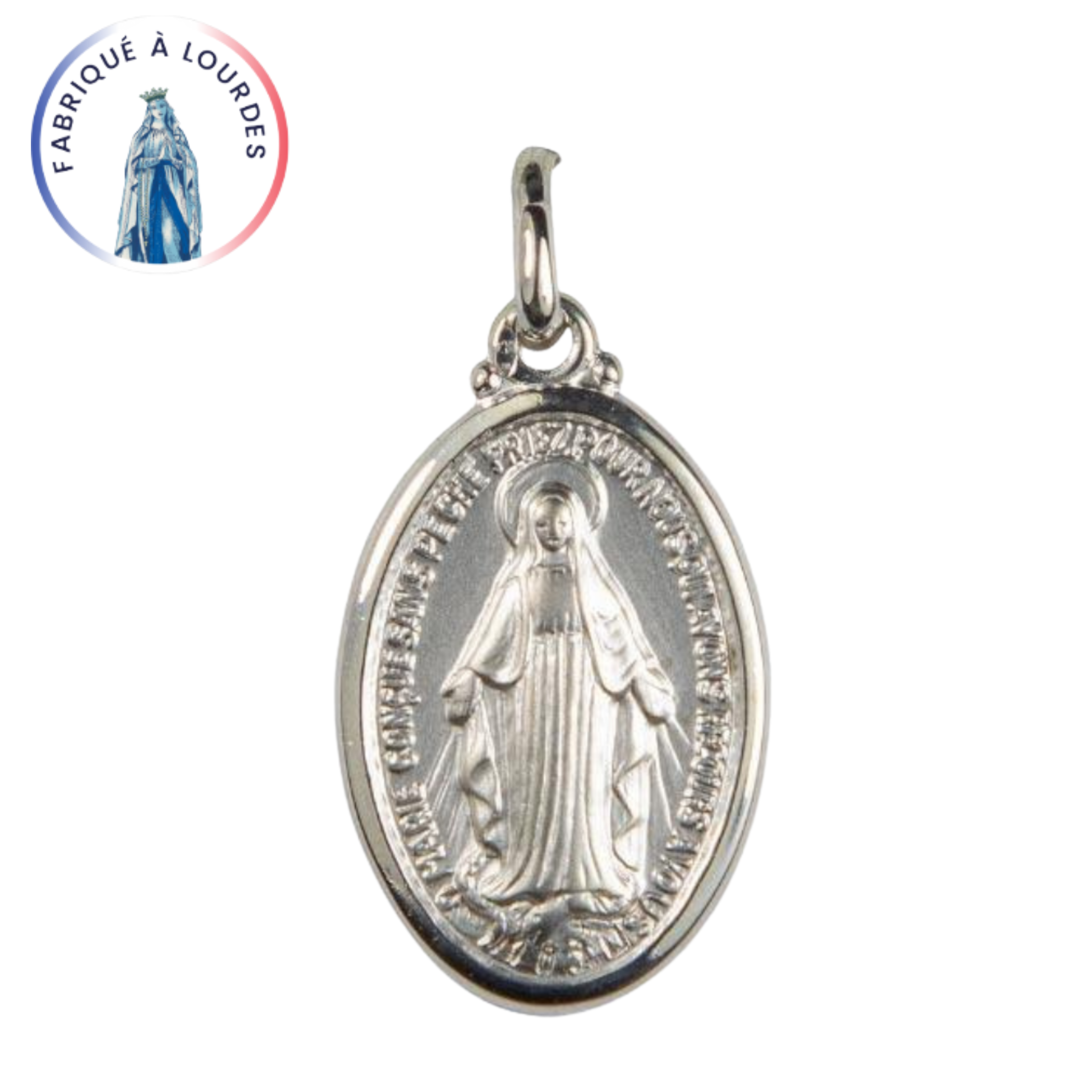 Médaille Miraculeuse, Ovale, Argent 925/000 - 20 mm - SERAL I Souvenirs de Lourdes