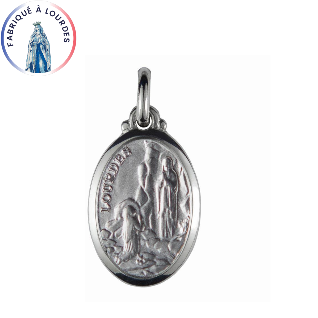 Médaille Apparition de Lourdes Argent 925/000 ovale