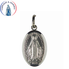 925/000 Silver Medal Miraculous Virgin Oval 18x14mm