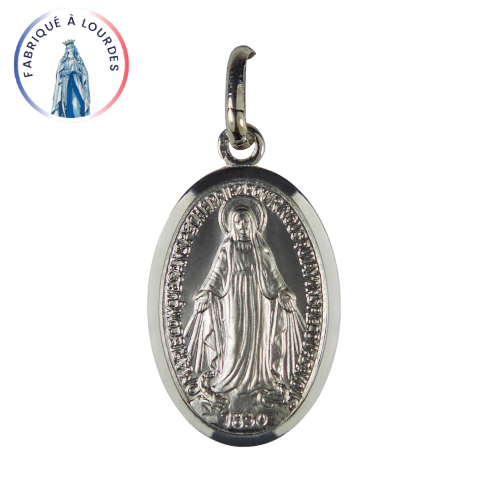 Médaille Miraculeuse, Ovale, Argent 925/000 - 18 mm - SERAL I Souvenirs de Lourdes