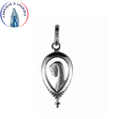 Medaglia d'argento 925/000 Vergine di profilo a forma di goccia d'acqua
