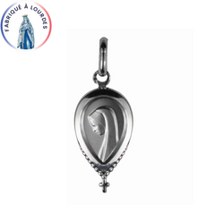 925/000 silver medal in the shape of a drop of water 20x10mm representing the Virgin in profile