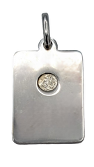 Medalik Chrystus, srebrny, prostokątny